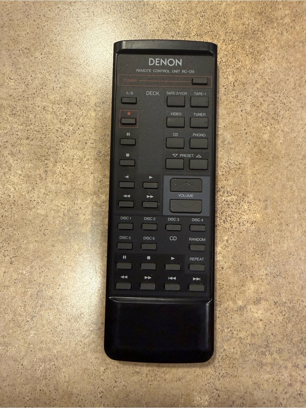 Denon RC-129 Home Audio Receiver Remote Control - Tested